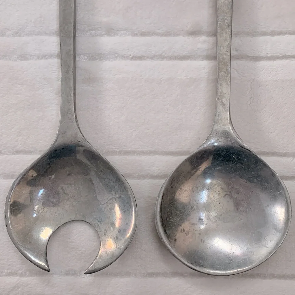 Mariposa 1993 Vintage Elegant Aluminum Silver Salad Serving Set
